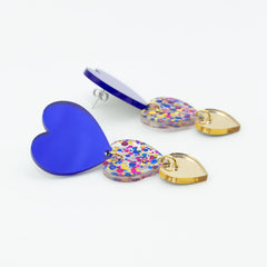 Trio corazones azul