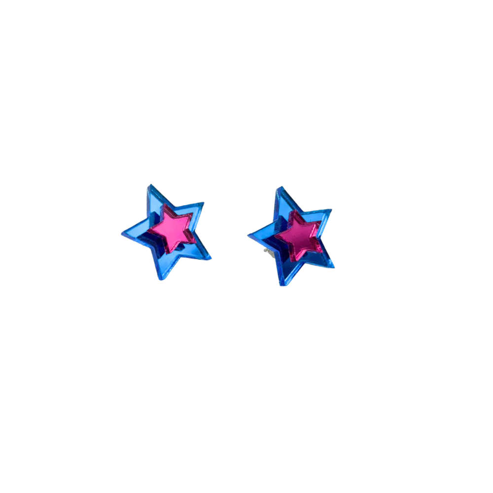 Estrella mini azul fucsia