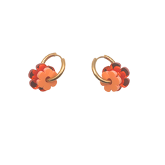 Flor con aro mini doble naranja