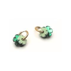 Flor con aro mini doble verde