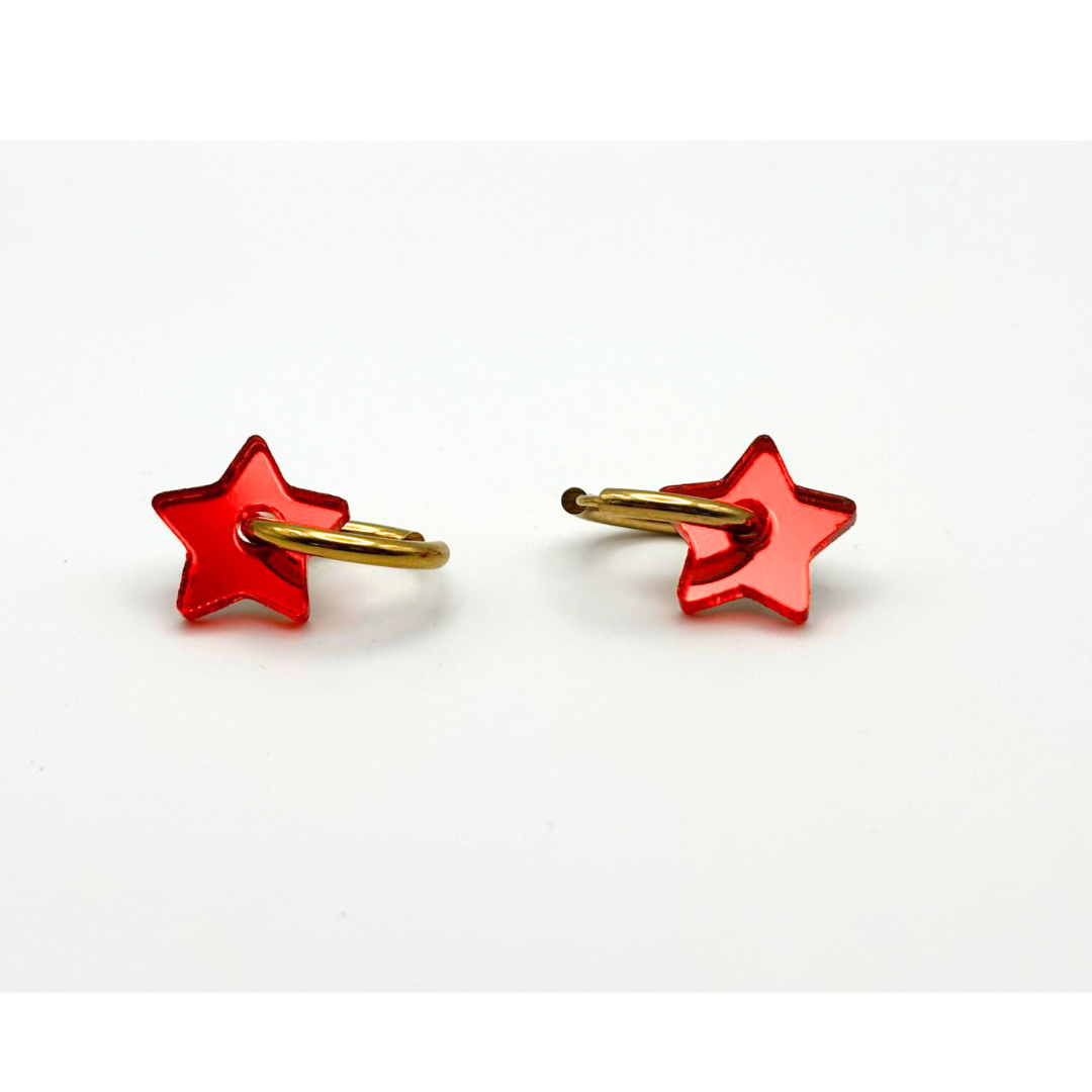 estrella con aro mini rojo 1